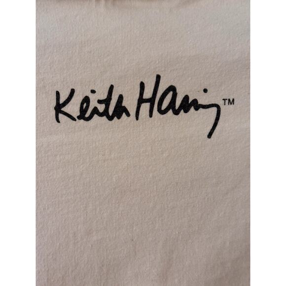 Keith Haring T-Shirt White Unity Social Awareness Graphic Multi Art Tee Unisex S - Picture 3 of 5